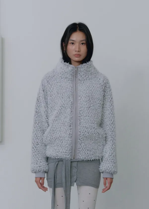 [10/20 예약배송] High-Neck Sherpa Jacket_Grey