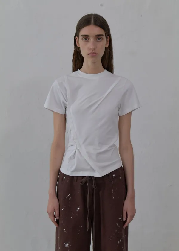 HOOK DETAIL SLIM T-SHIRT (WHITE)