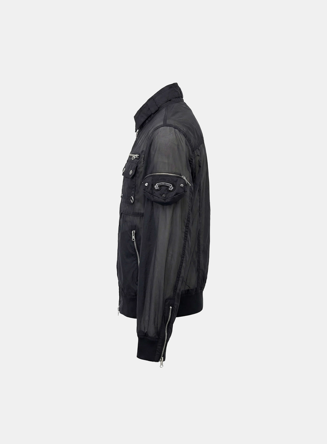 배드블러드 [w-jkt26-034] Daytona High-Neck Lightweight Nylon Bomber Jacket - Black 상품 이미지 2