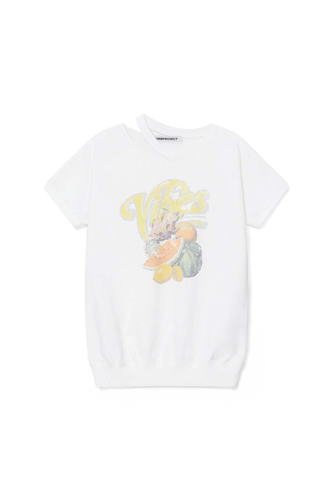 썬번프로젝트 FRUITS SLIT T-SHIRT, WHITE 상품 이미지 1