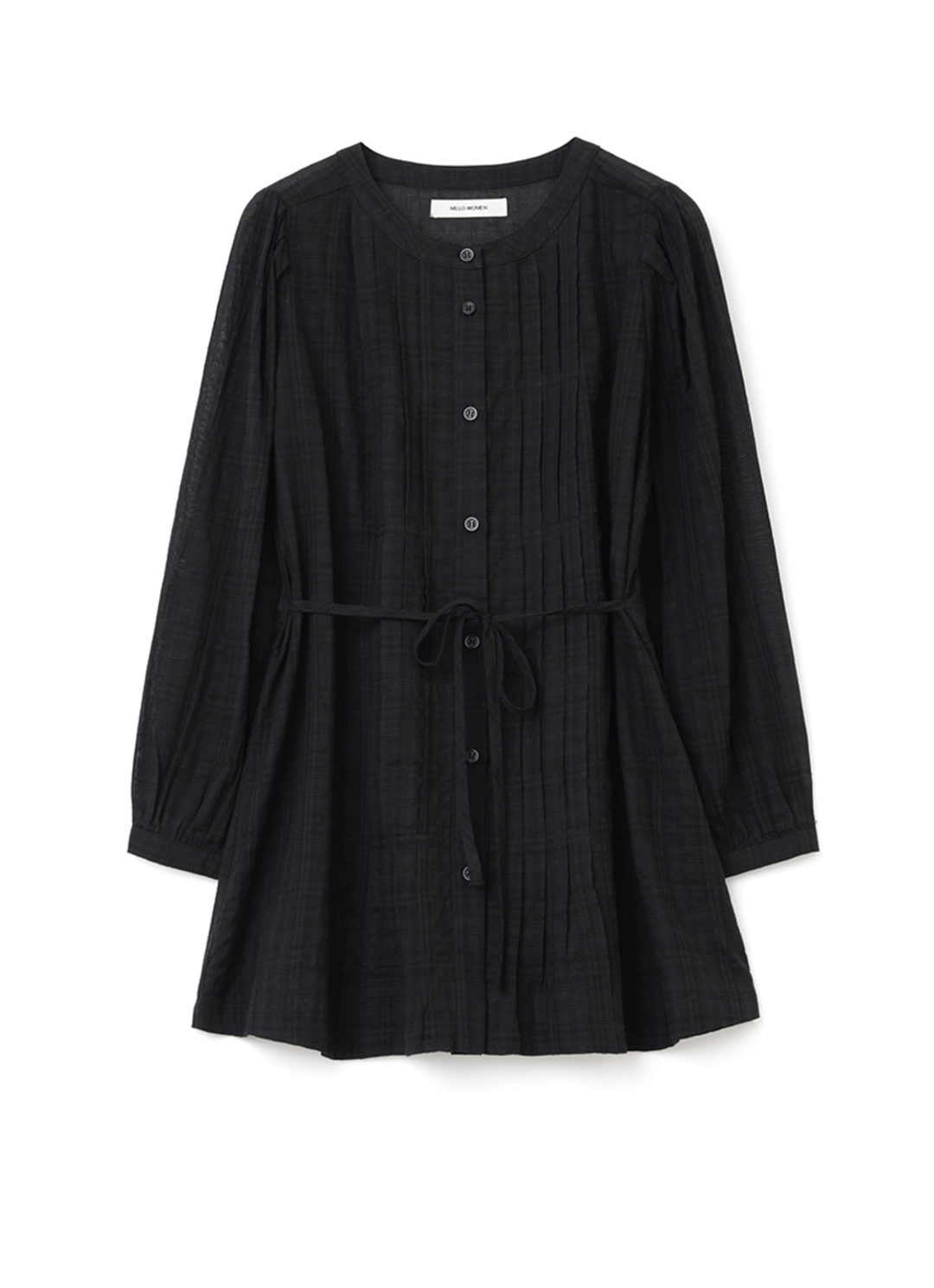 밀로 우먼 Tuck Pleats Puff Blouse [Black] 상품 이미지 1