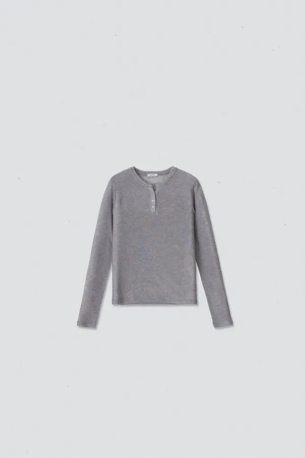 21089_Tencel wool blend button-up T-shirt TD