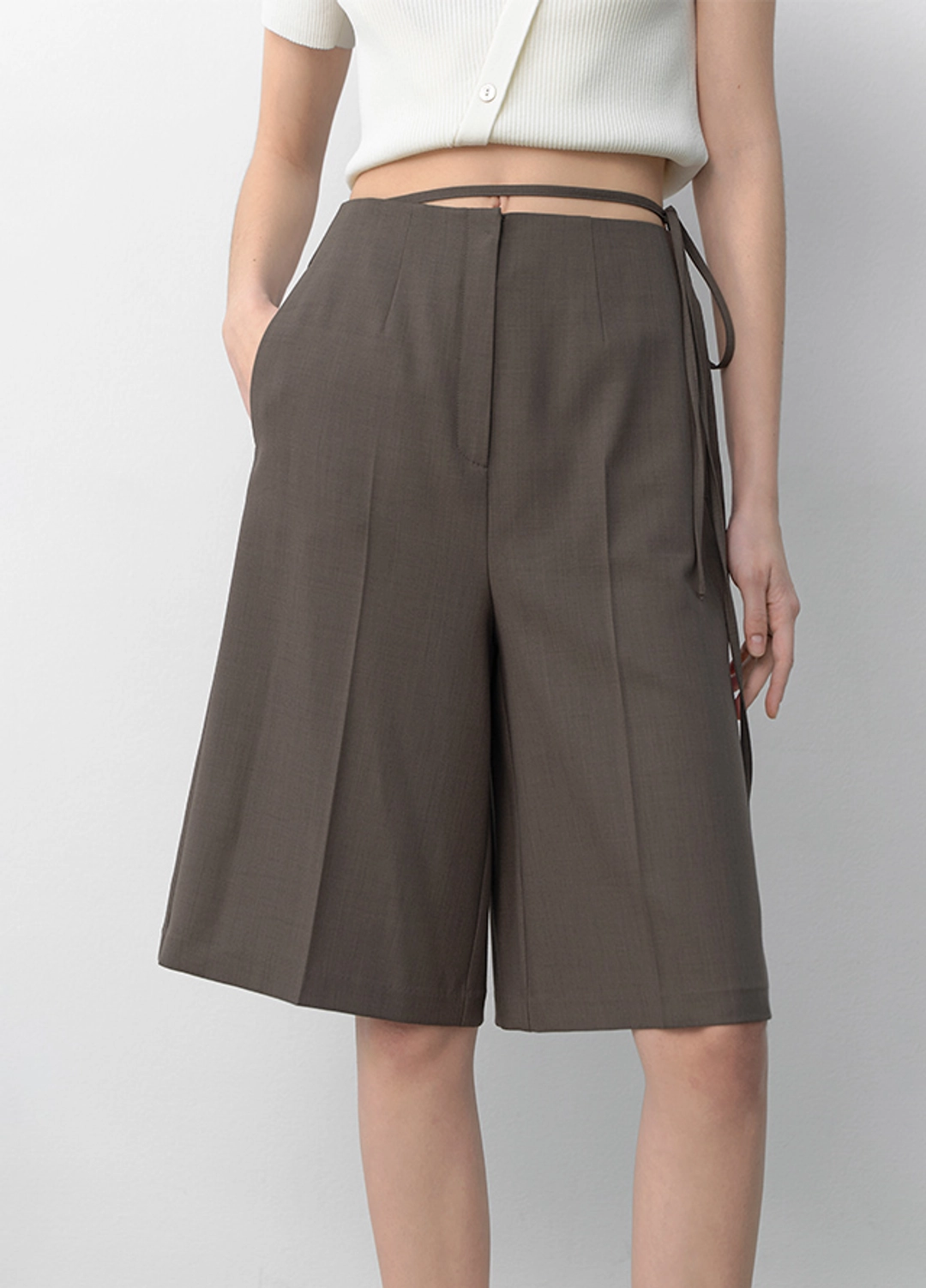 아뜰리에 나인 (PT-5651)WAIST STRING BURMUDA PANTS 상품 이미지 3