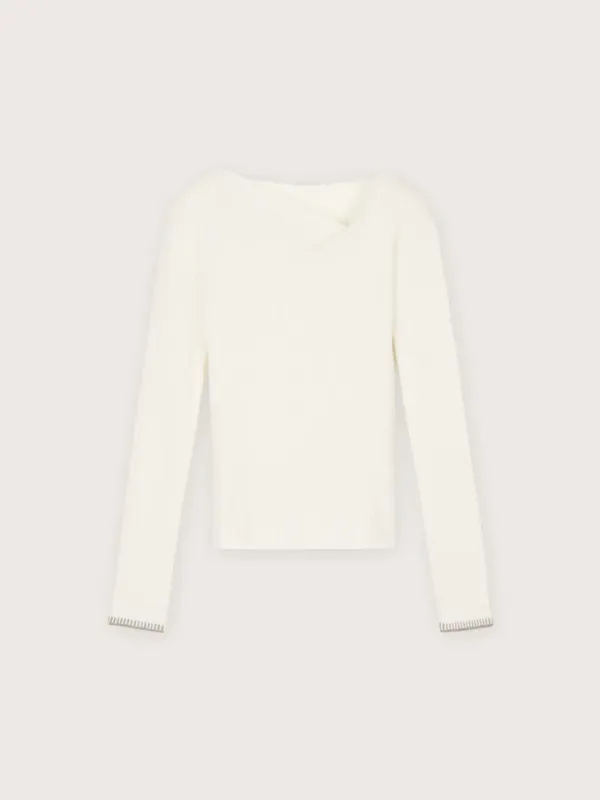 comos 1325 ribbed trimming knit (ivory)