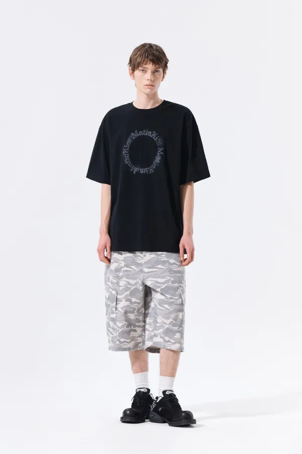 CAMOUFLAGE CARGO BERMUDA PANTS FOR MEN IN GREY