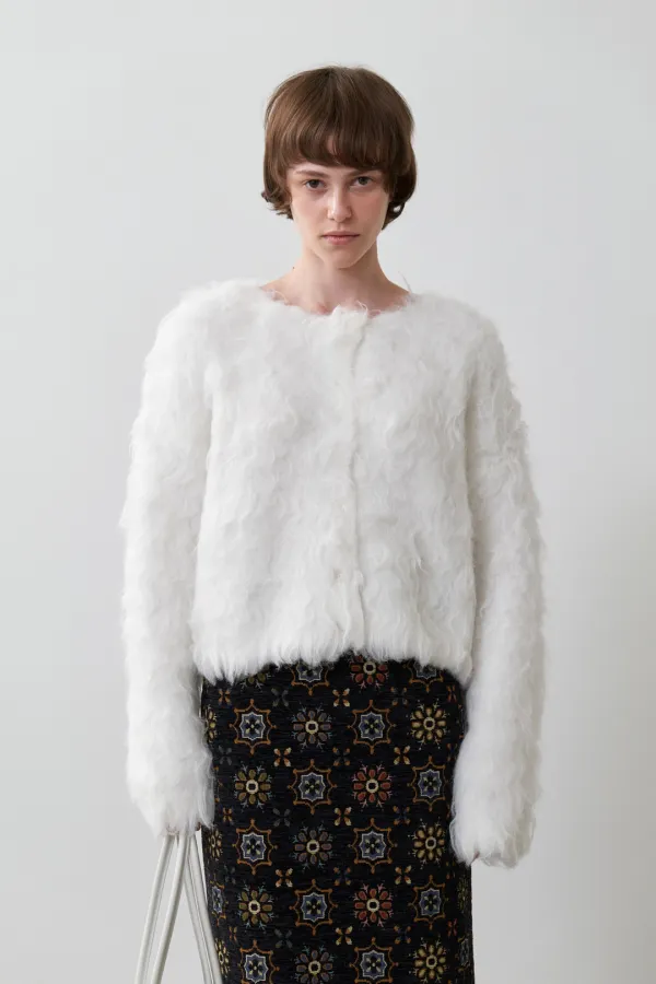 Fine Brush Cardigan (white, cream, charcoal)