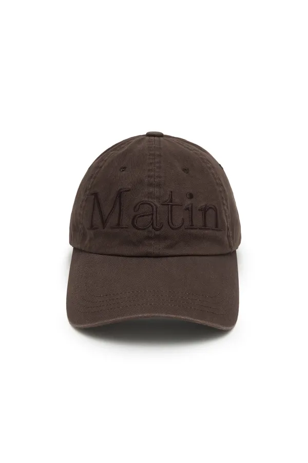 MATIN LOGO WASHED BALL CAP IN BROWN