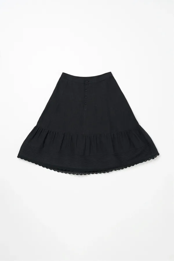 Via Clover linen skirt (Dark gray)