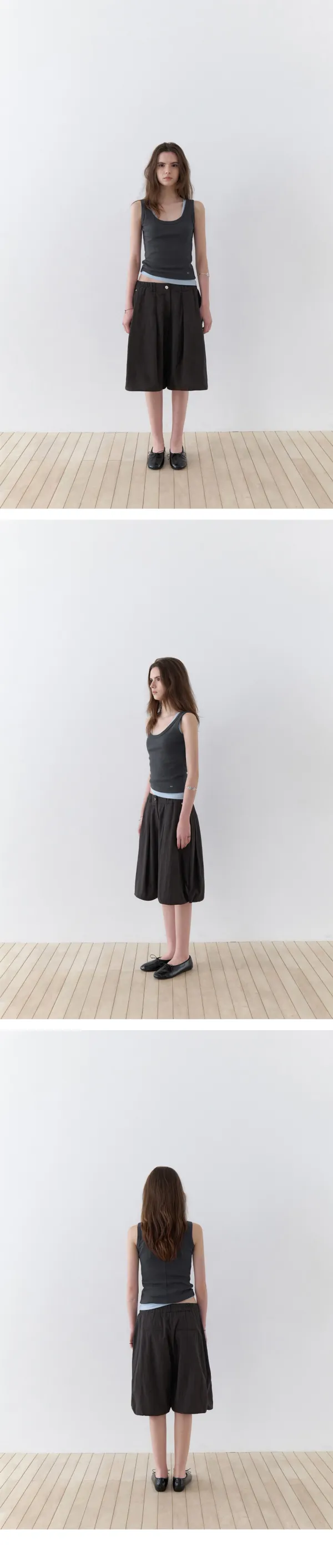 [Essential] Dual Tank Top (Charcoal)