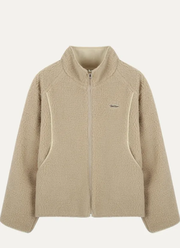 Embroidered reversible fleece jumper [KNFW04JP03]_[2color]