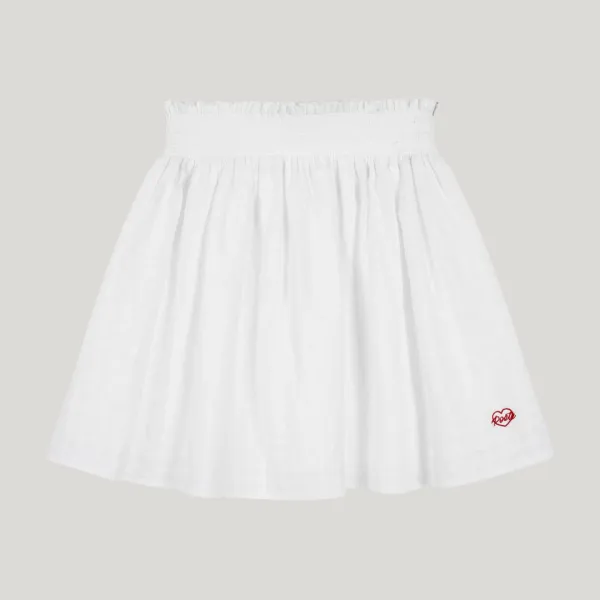 check texture flare skirt_ivory