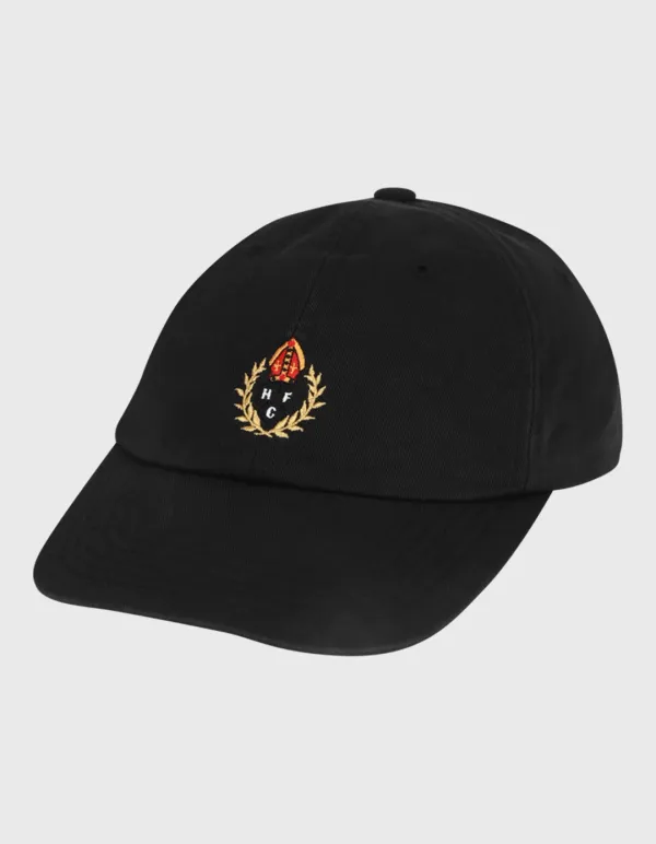 CREST WASHED TWILL 6 PANEL CAP / Black