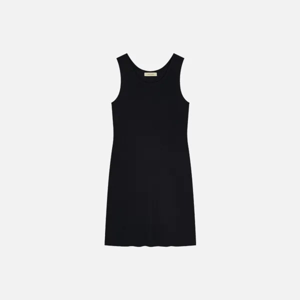 SIKN2190 시스루 레이어드 니트 원피스_Black