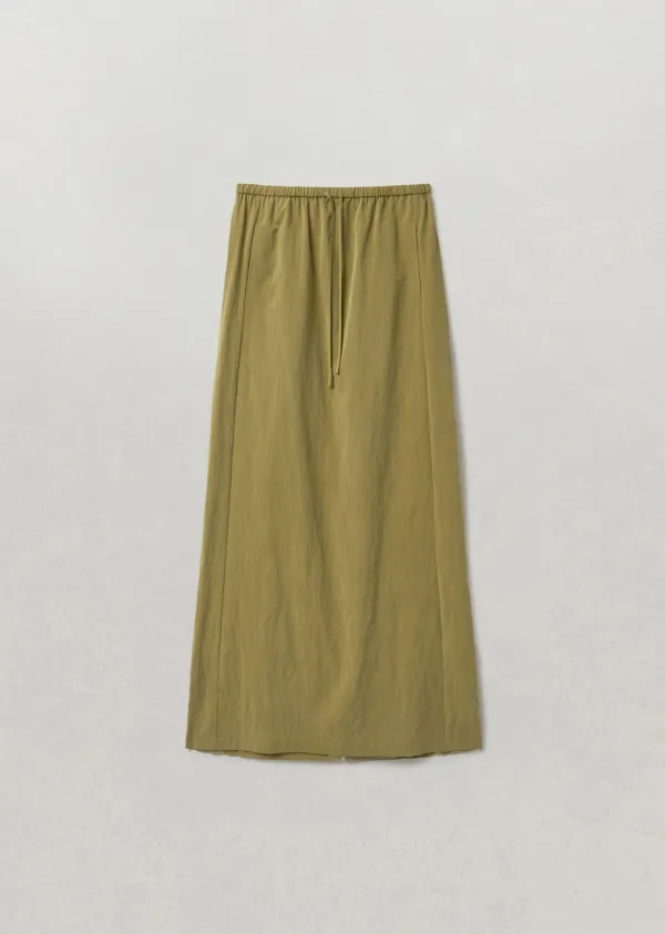 [여울 PICK] PIGMENT STRING MAXI SKIRT (olive green)