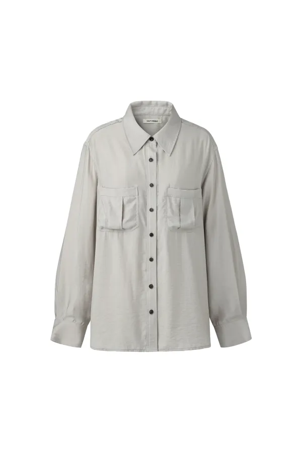 SOFT TWILL POCKET SHIRT [MOCHA]