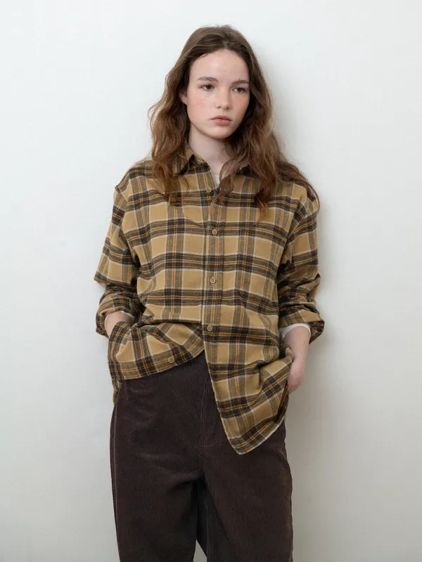 Lukas flannel shirt_beige plaid