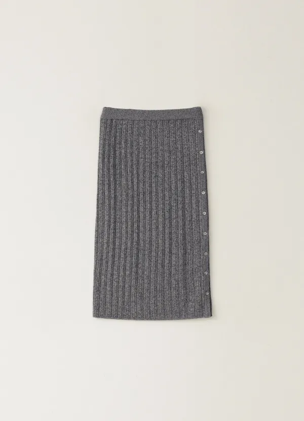 [Limited] Ribbed Layered Skirt - Gray