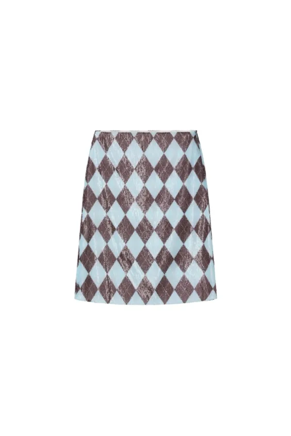 Sequin skirt - Blue/Burgundy argyle