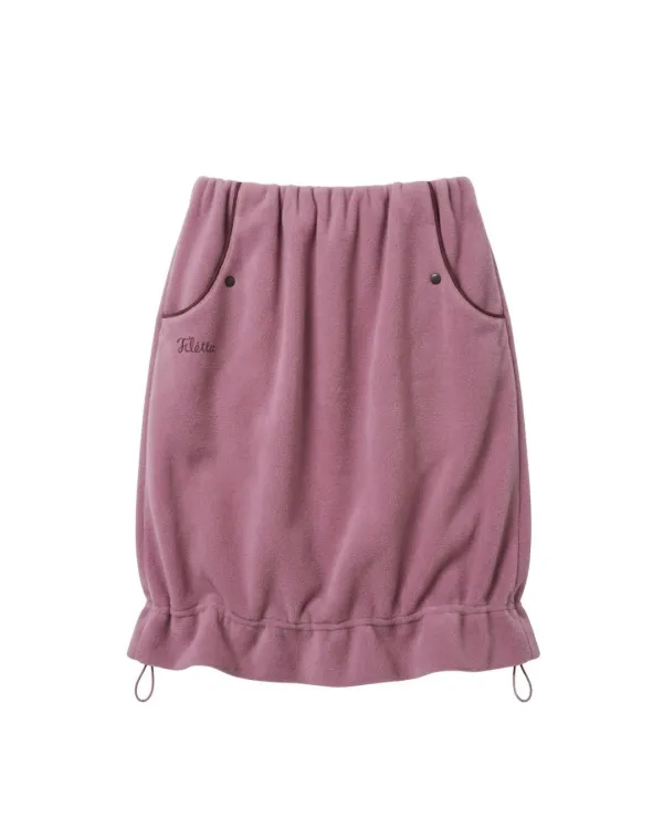 String Balloon Fleece Skirt_Plum