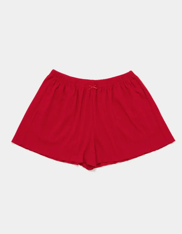 Judy Pointelle Shorts (Red)