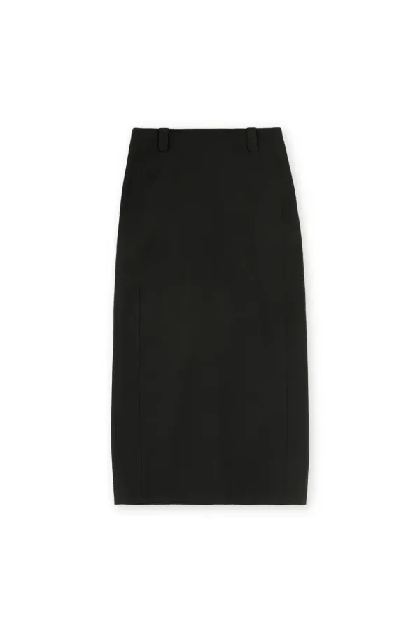 W Long H Line Skirt, Black
