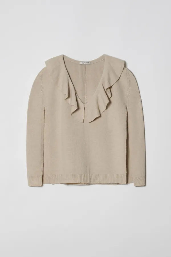 FLARE CAPE WOOL KNIT [CREAM]