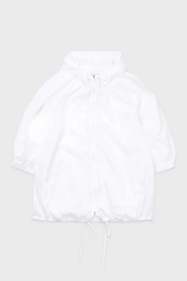 Hood Half Sleeve Jumper (White)