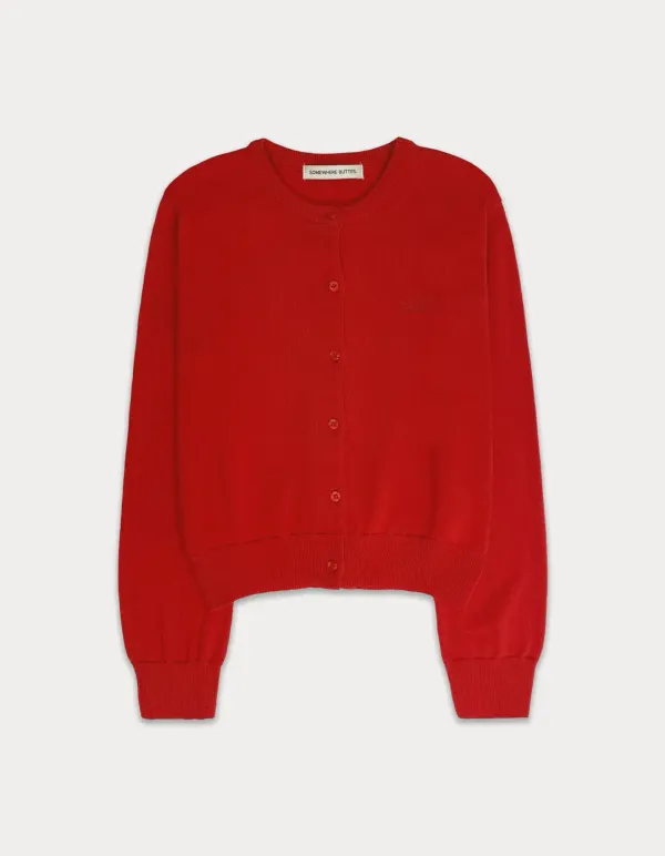 Essential clean cardigan - red