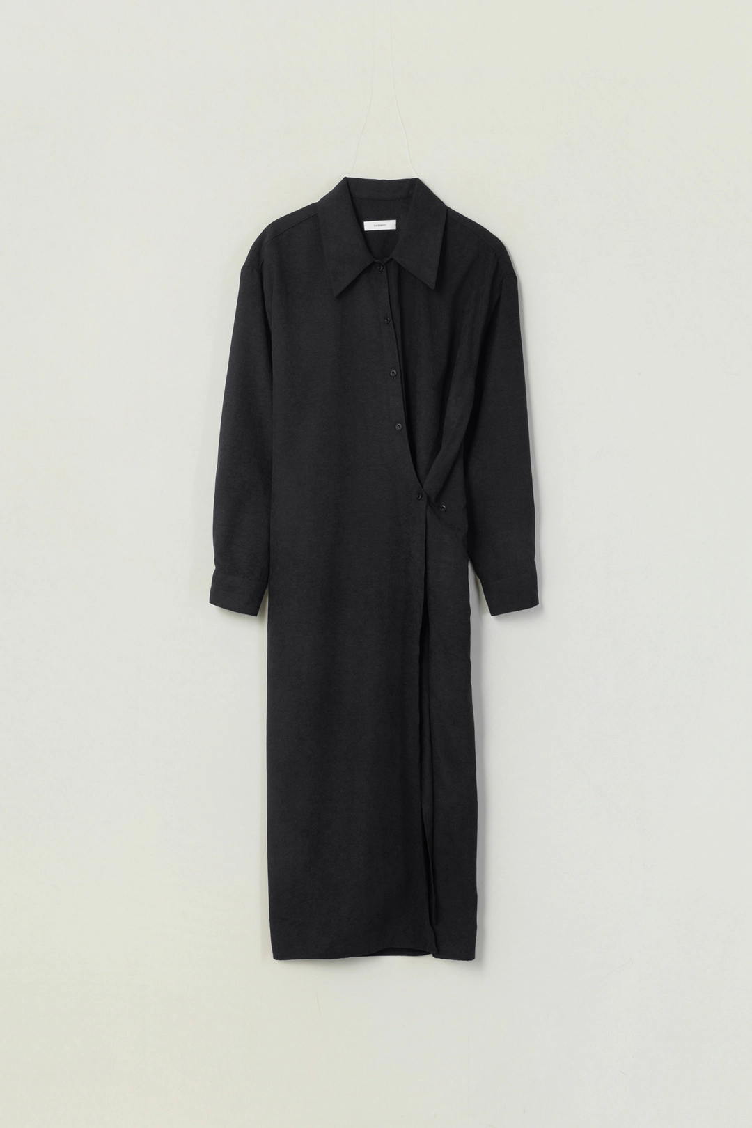 세이지먼트 BENI SHIRT WRAP LONG DRESS_BLACK 상품 이미지 1