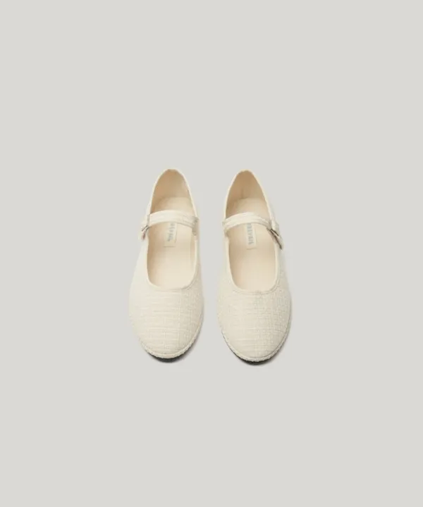 PVIL Tweed Mary Jane Flat(Cream)