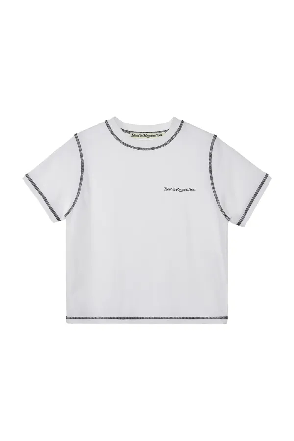 COLOR STITCH T-SHIRT - WHITE