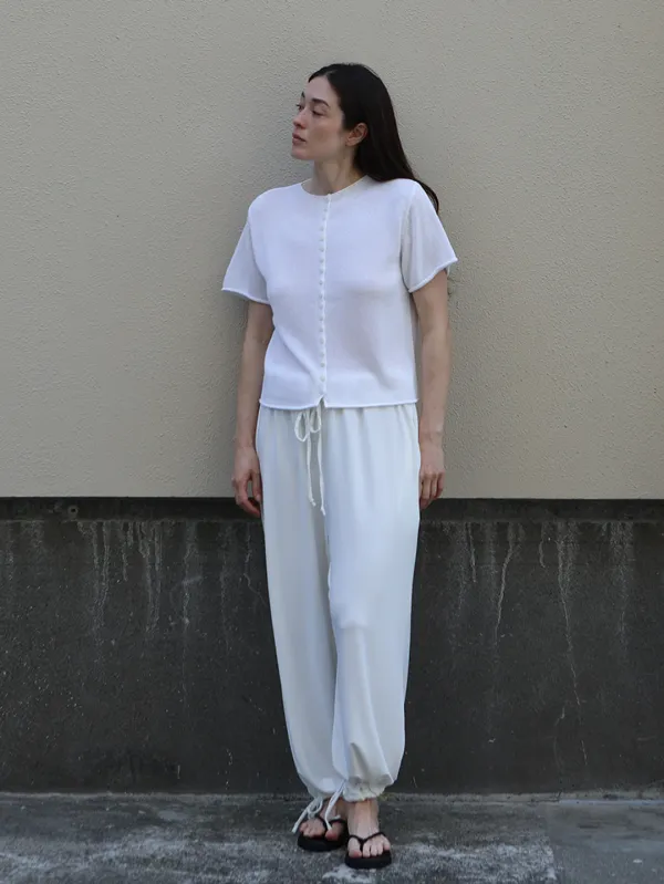 Natural Fold Button Cardigan (white)