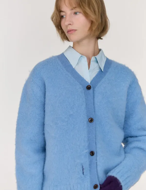 Paul hairy Cardigan (Blue)
