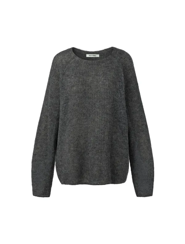 MOHAIR LOOSE-FIT KNIT [CHARCOAL]