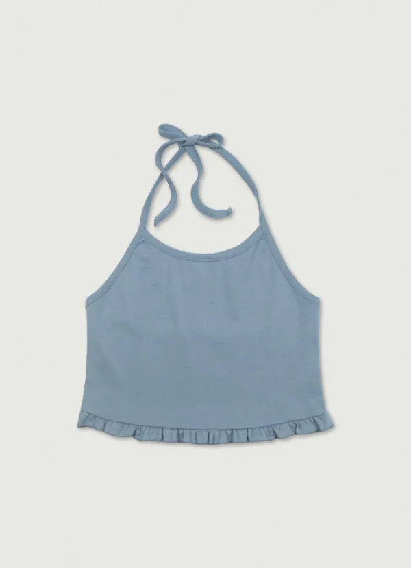 2nd/ Morgan Frill Halter Top [cobalt blue]
