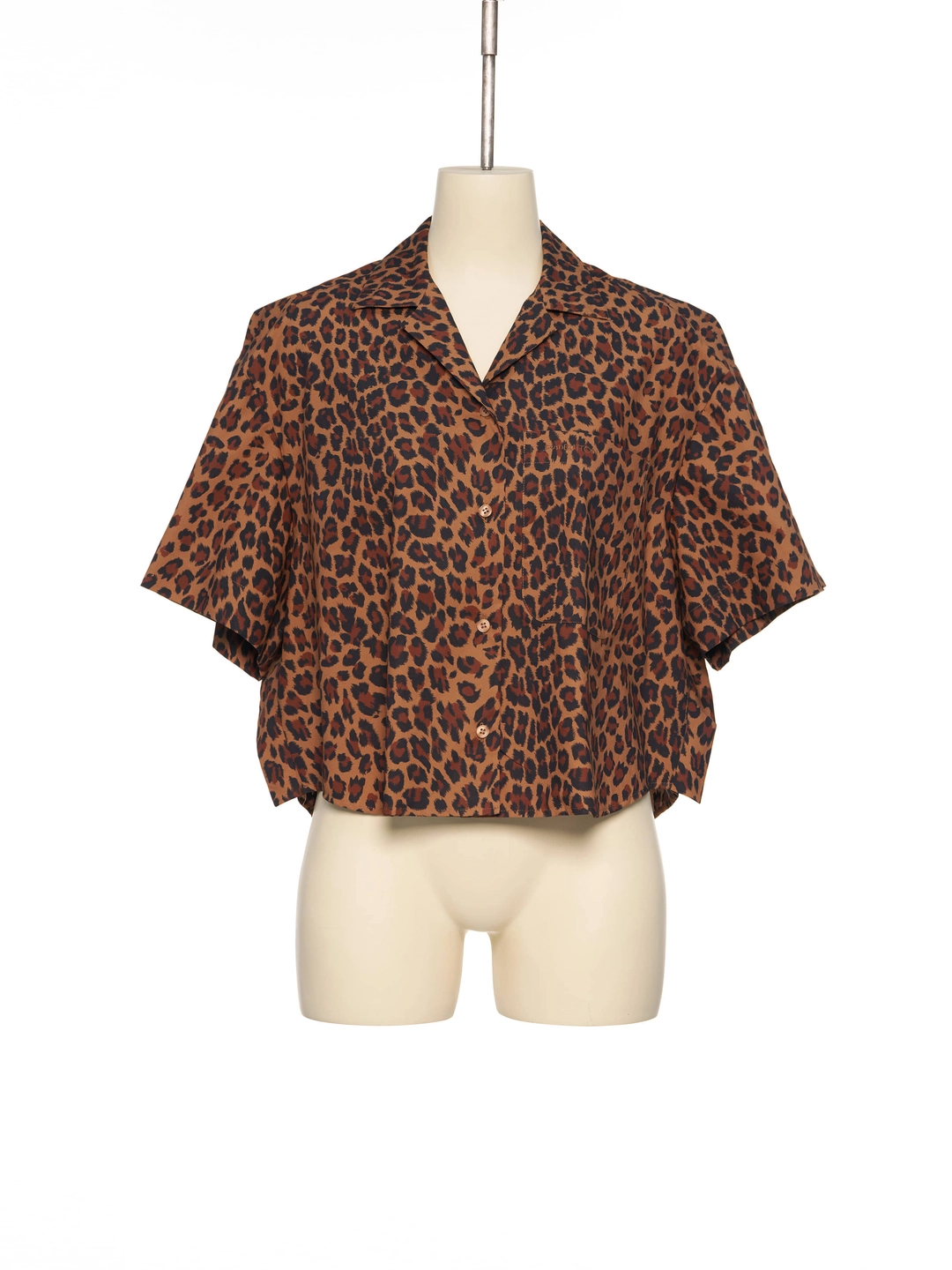 푸쉬버튼 SS26 BROWN PATTERNED SCARF SEAM SHORT SLEEVE SHIRT 상품 이미지 1