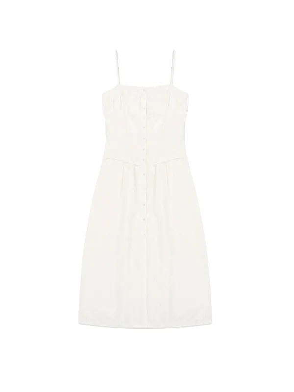 Button Up Lace Dress Off-White