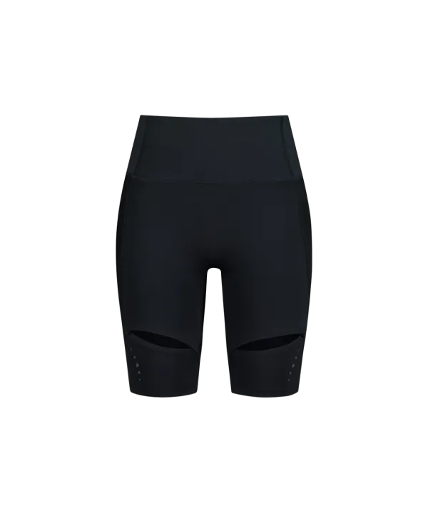 Thigh Slit Shorts Leggings / Black