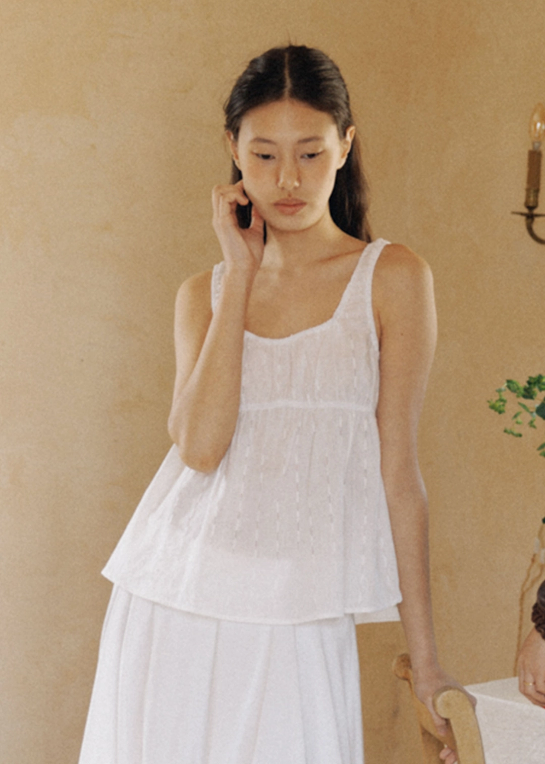 더라이 Shirring Sleeveless Blouse(White) 상품 이미지 2