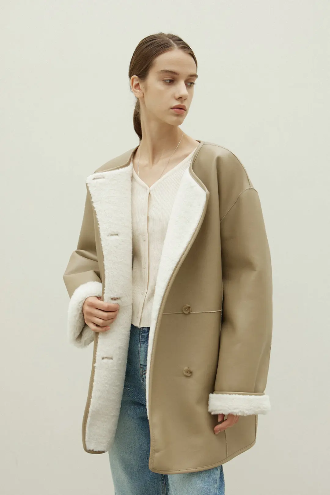 오브오브 Mateo reversible mustang coat_beige 상품 이미지 2