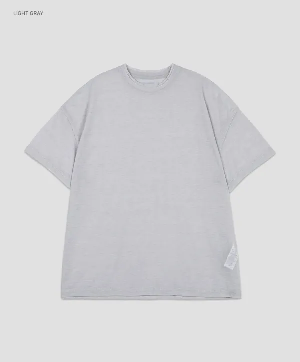 (T-7228)AN SHEER DOUBLE-CUT NECK BOX TEE