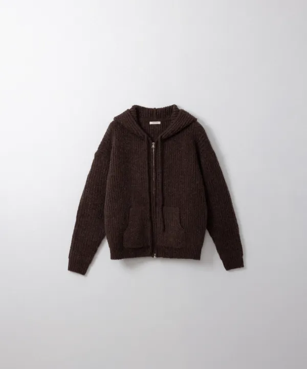 알파카 플러피 후디 가디건 (brown)