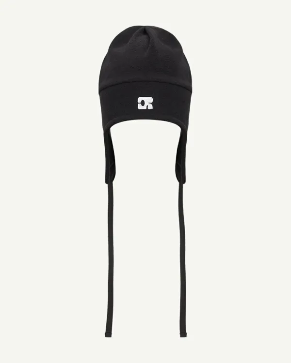 CR EMBLEM FLEECE EARFLAP_BLACK