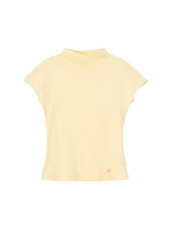 Classic Mock neck Tee_ Butter