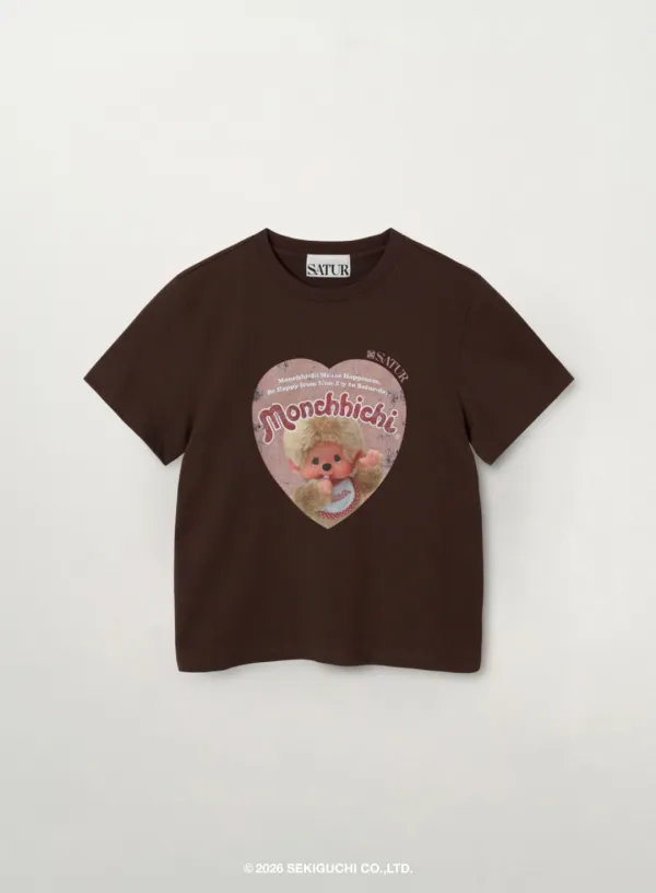 (K) Satur X Monchhichi Saturday Mood T-Shirt - Brown