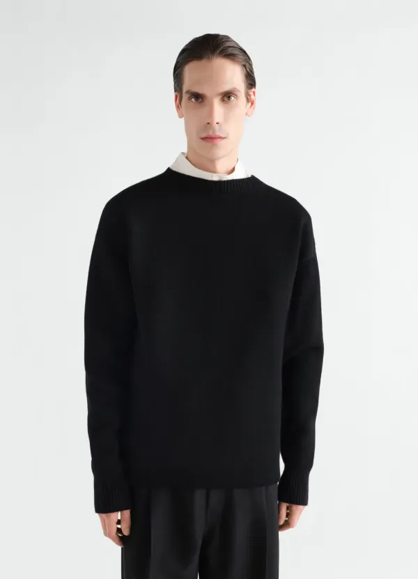 BOAT-NECK SWEATER IN DOUBLE-FACE VIRGIN WOOL