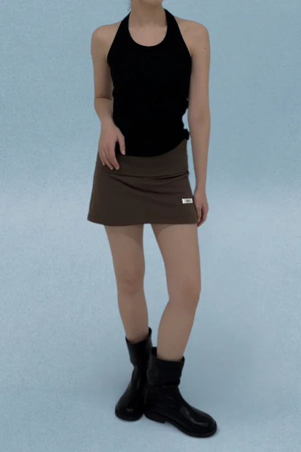Fold Skirt / Brown