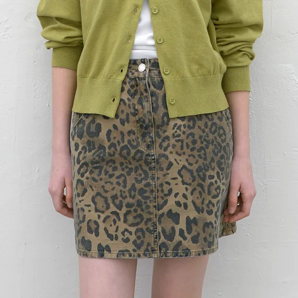 (SK-5076)LEOPARD MINI SKIRT