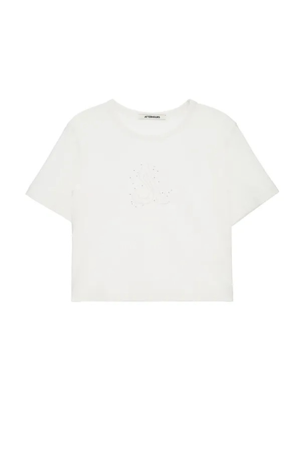 HOTFIX HALF SLEEVE TOP (WHITE)