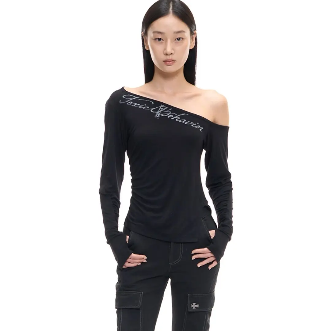 2000아카이브 TOXIC BEHAVIOR OFF SHOULDER TOP (BLACK) 상품 이미지 2